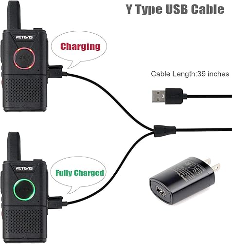 Vista 9 de Retevis Walkie Talkies recargables RT18, radios portátiles FRS bidireccionales, PTT dual, VOX, clip de metal, pequeño mini walkie-talkie