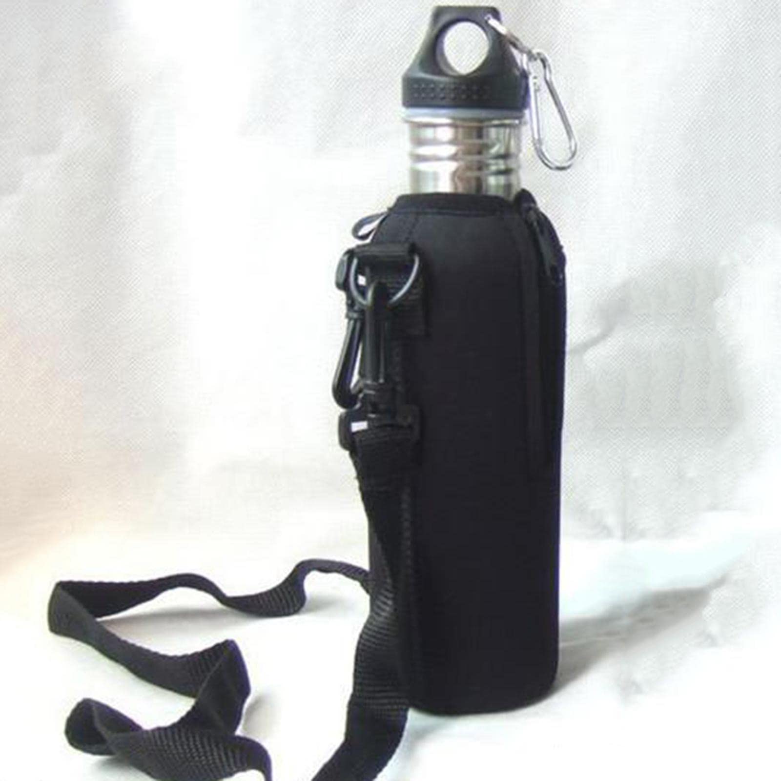 Porta Bottiglia d'Acqua in Neoprene da 500 Ml, Custodia Isolata per Borsa Porta Bottiglia d'Acqua, Tracolla Regolabile E Gancio di Chiusura