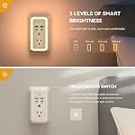 Multi Plug Outlet, 7 Outlet Extender With 4 USB Charging Ports (2 USB C), Surge Protector, 1680J Power Strip With Night Light, Wall Plug Adapter for Home, Travel, Office