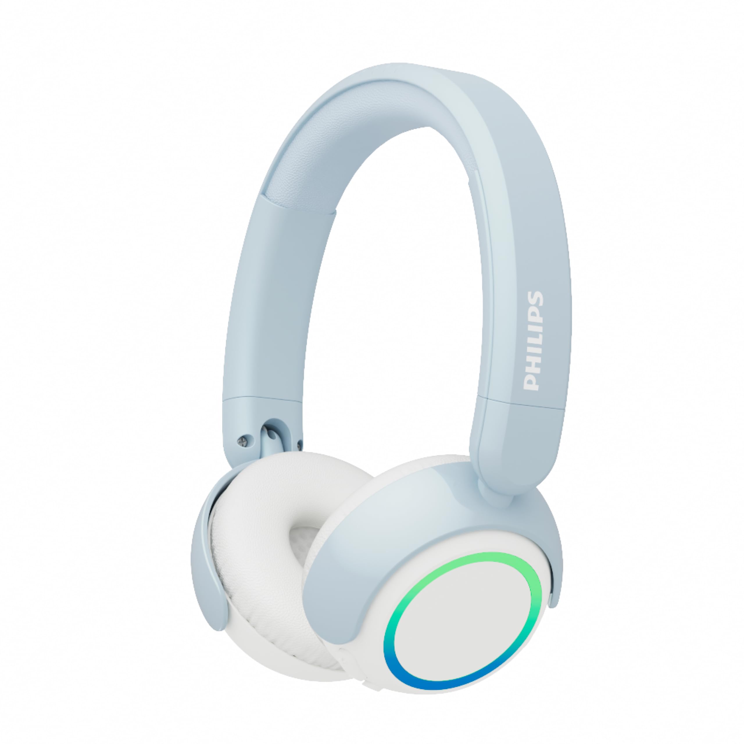 Philips Bezprzewodowe składane słuchawki nauszne dla dzieci TAK4200BL (Seria 4200), z ograniczeniem głośności, Audio Sharing, kabel 3,5 mm i USB‑C w zestawie – białe