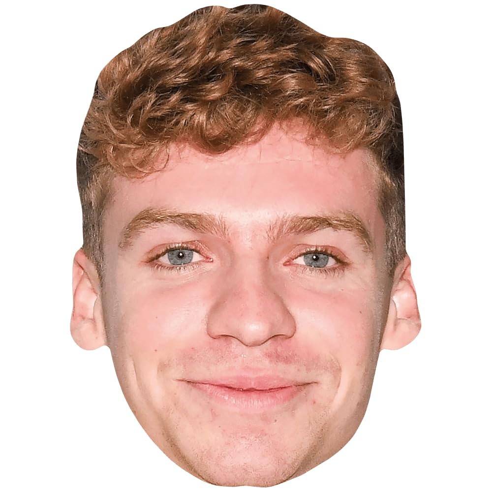 Celebrity Cutouts Lifelike Leon Marchand (Smile) Celebrity Mask, Flat Card Face, Fancy Dress Mask