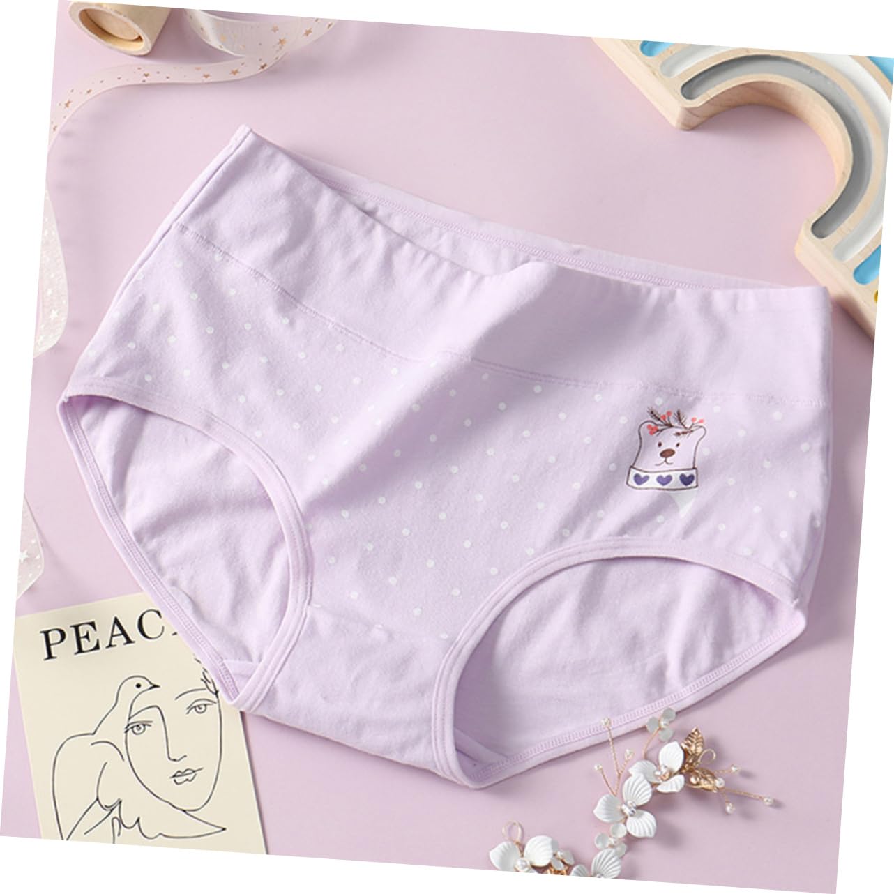 SHERCHPRY 8 piezas de ropa interior de algodón suave para niña, calzoncillos de algodón para mujer, ropa interior triangular, bragas de algodón para