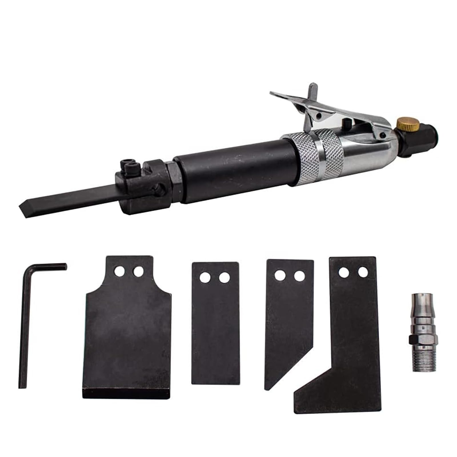 Gertrude Cincel para Pala con Mini Cuchilla De Aire, Juego De Rascadores Neumáticos, 3500 RPM Cincel Neumático Soldadura Industrial Desbarbado Y Eliminación De Óxido Herramienta De Desbarbado