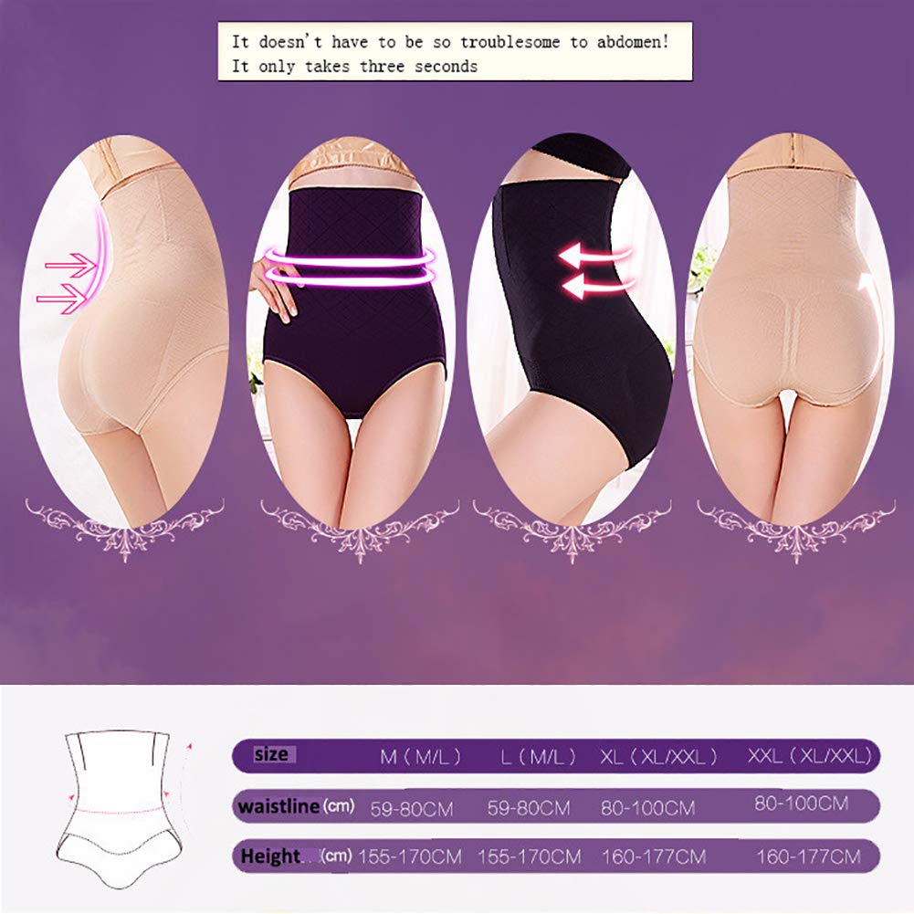 Mutandine da Donna a Vita Alta Mutandine per Il Controllo della Pancia Mutandine Senza Cuciture Pantaloncini Perizoma Shaper Shapewea 5 Pezzi,Flesh,L