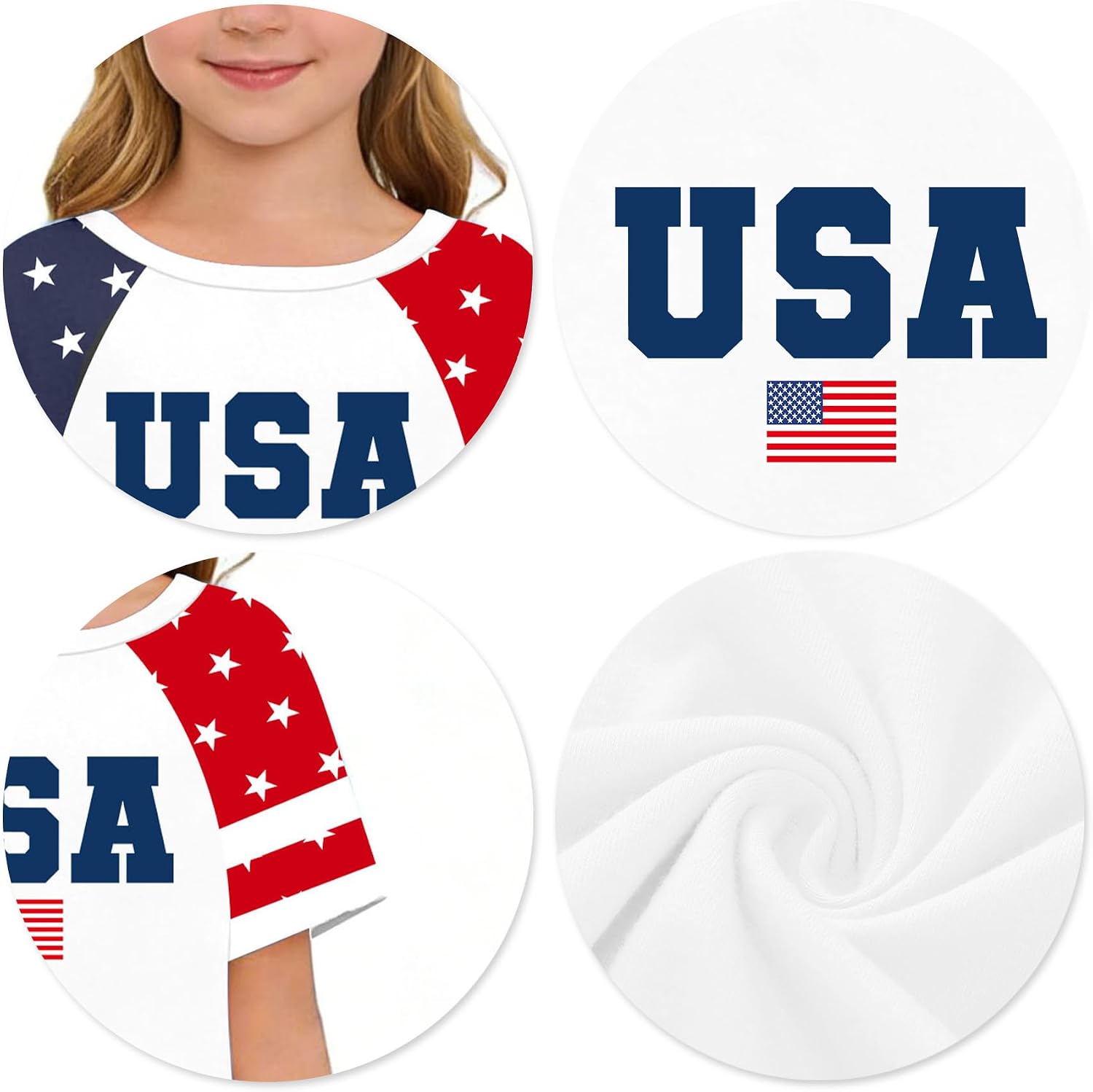 LAZYCHILD Girls 4th of July Dress: Kids USA Dresses American Flag Dress Independence Day Patriotic Outfit 5-14y