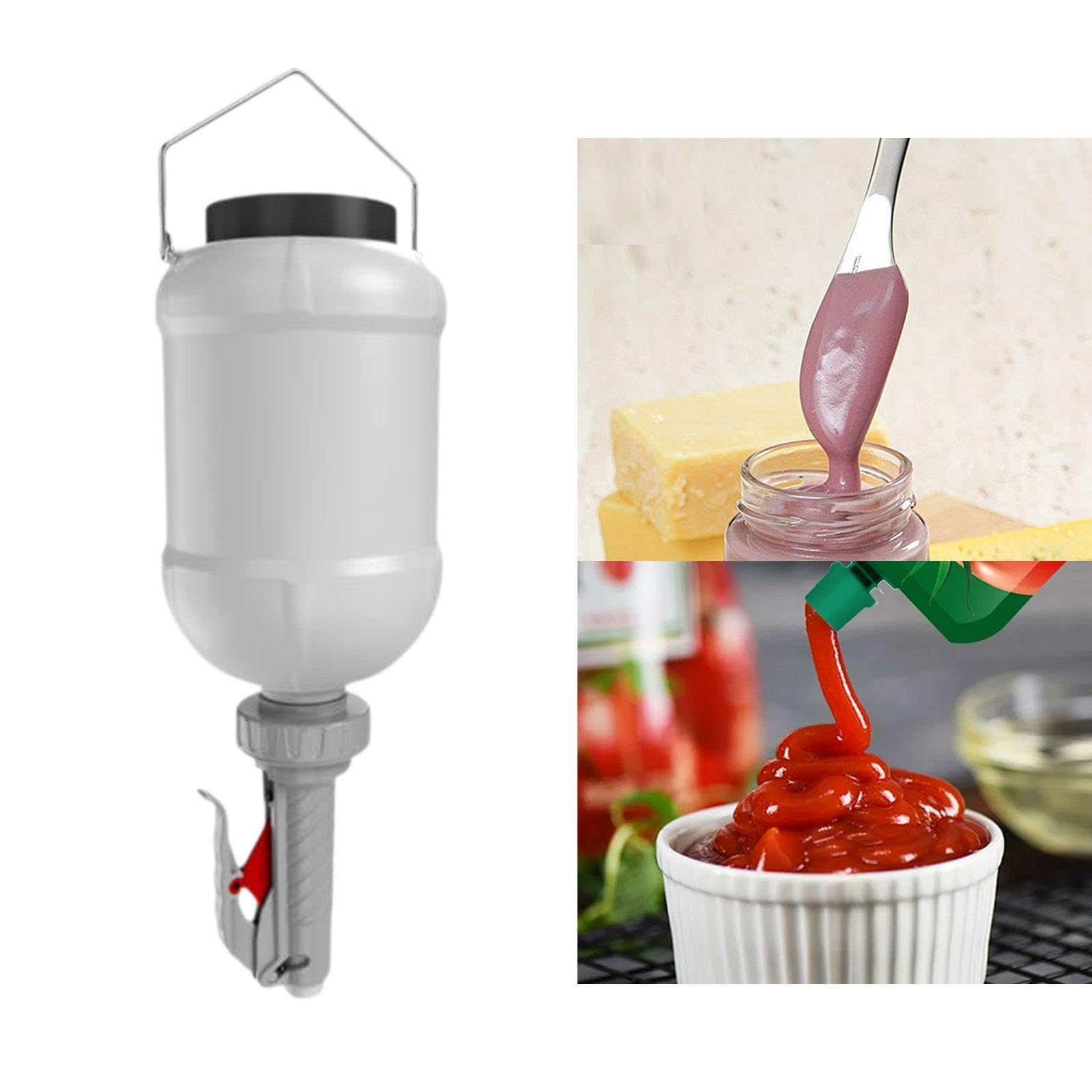 Distributeur de Sauce Contenant Bouteille de Vinaigrette Flacon Presse en Matériau PP Sécurisé avec Grande Ouverture Approprié pour Les, Gris
