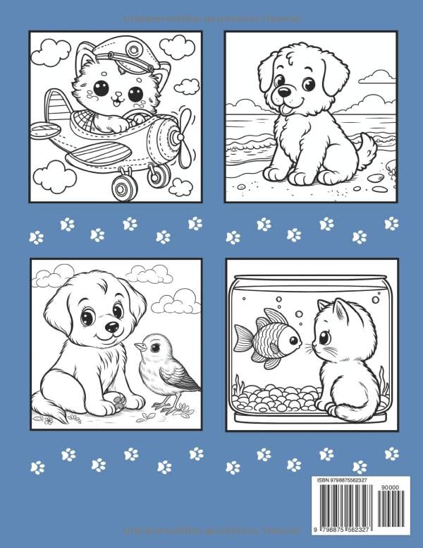 Lustiges und lehrreiches Malbuch über Haustiere für Ihr Kind: Im Inneren des Buches Zusätzliche Fakten über Katzen und Hunde | Kinder im Alter von 4-8 ... FÜR IHR KIND MIT INTERESSANTEN FAKTEN)