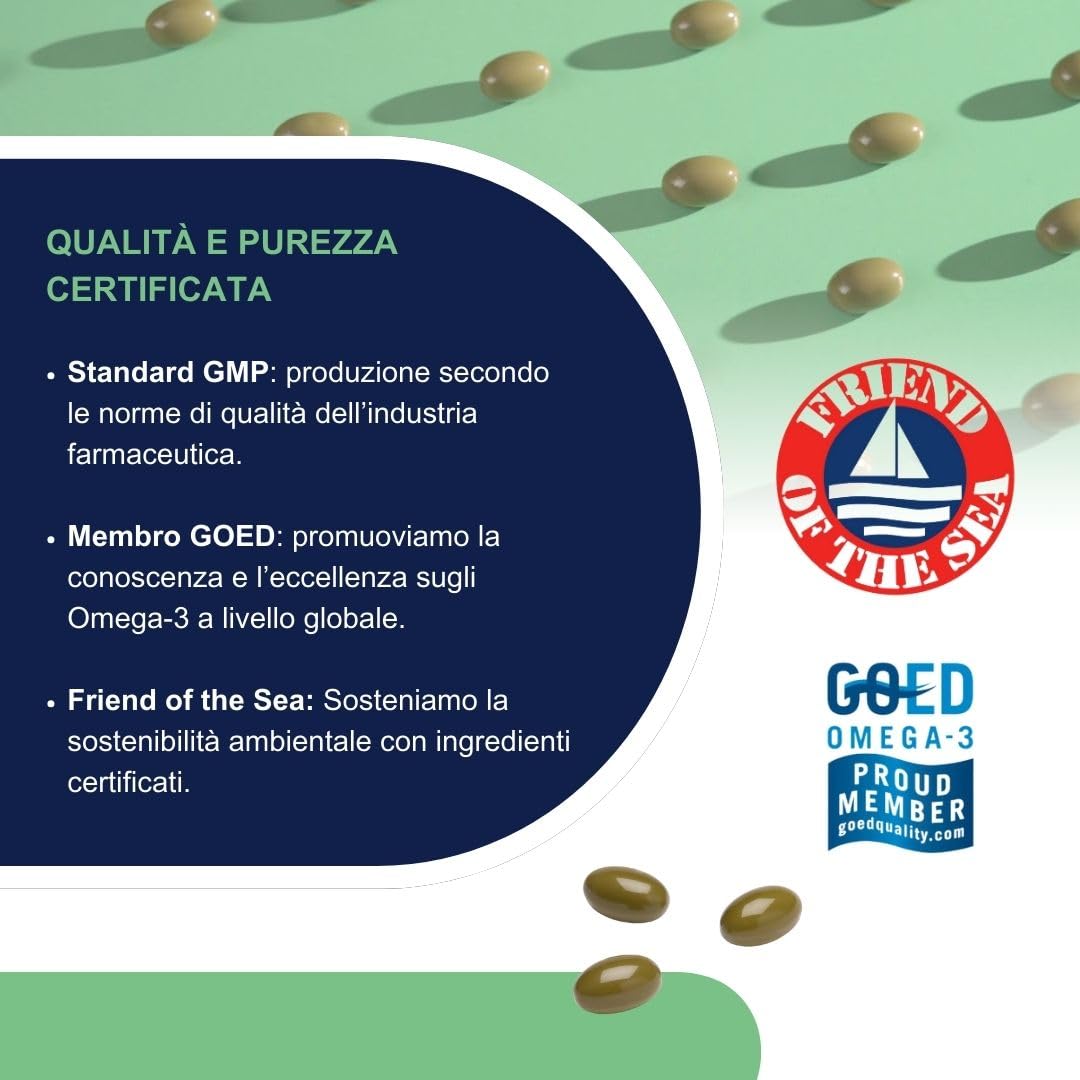 Omegor Mind Omega 3 e 6 con Bacopa Monnieri - Integratore Memoria e Concentrazione - Con Zinco, Vitamine per Favorire le Funzioni Cognitive - Per Adulti e Bambini (60 Capsule)