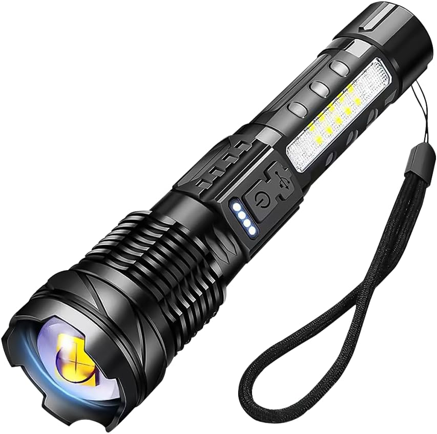 KEPEAK Rechargeable Flashlights High Lumens, 7 Mode Super Bright Flashlight Powerful, Adjustable Tactical Flash Light High Powered, LED Flashlights for Home, Emergency, Camping