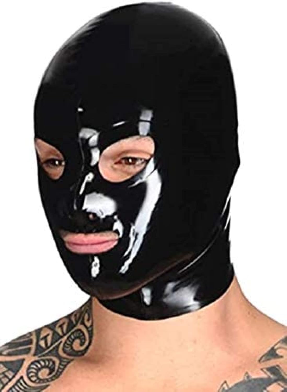 ラテックス ラバー フード開口部口ショー目顔,カスタマイズ Amazon | [EXLATEX] ラテックスフードブラック ラテックス ラバー フード開口部口ショー目顔,小さい