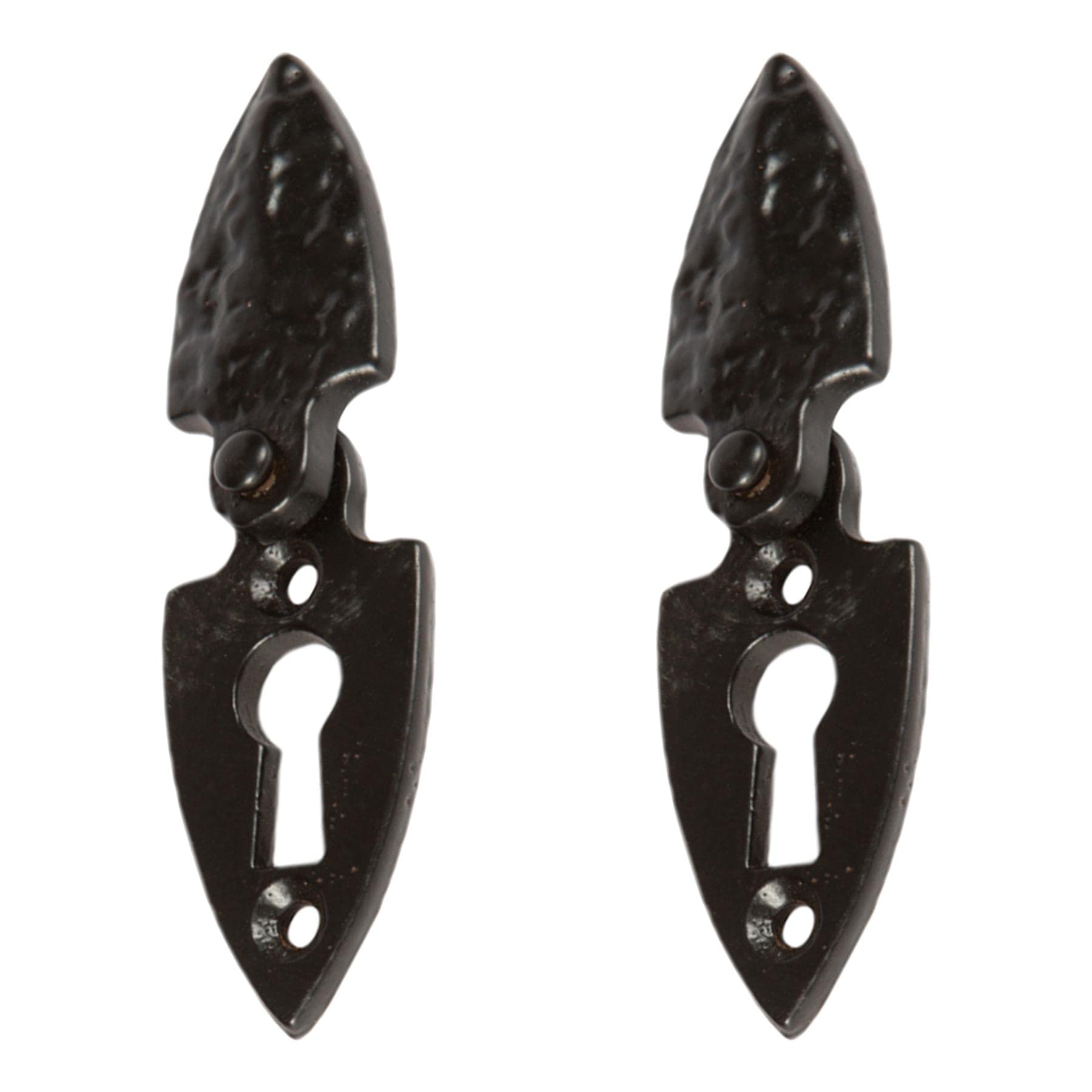 Hammer and Tongs - Arrowhead Escutcheon Plate with Cover - W30mm x H55mm - Black - Pack of 2