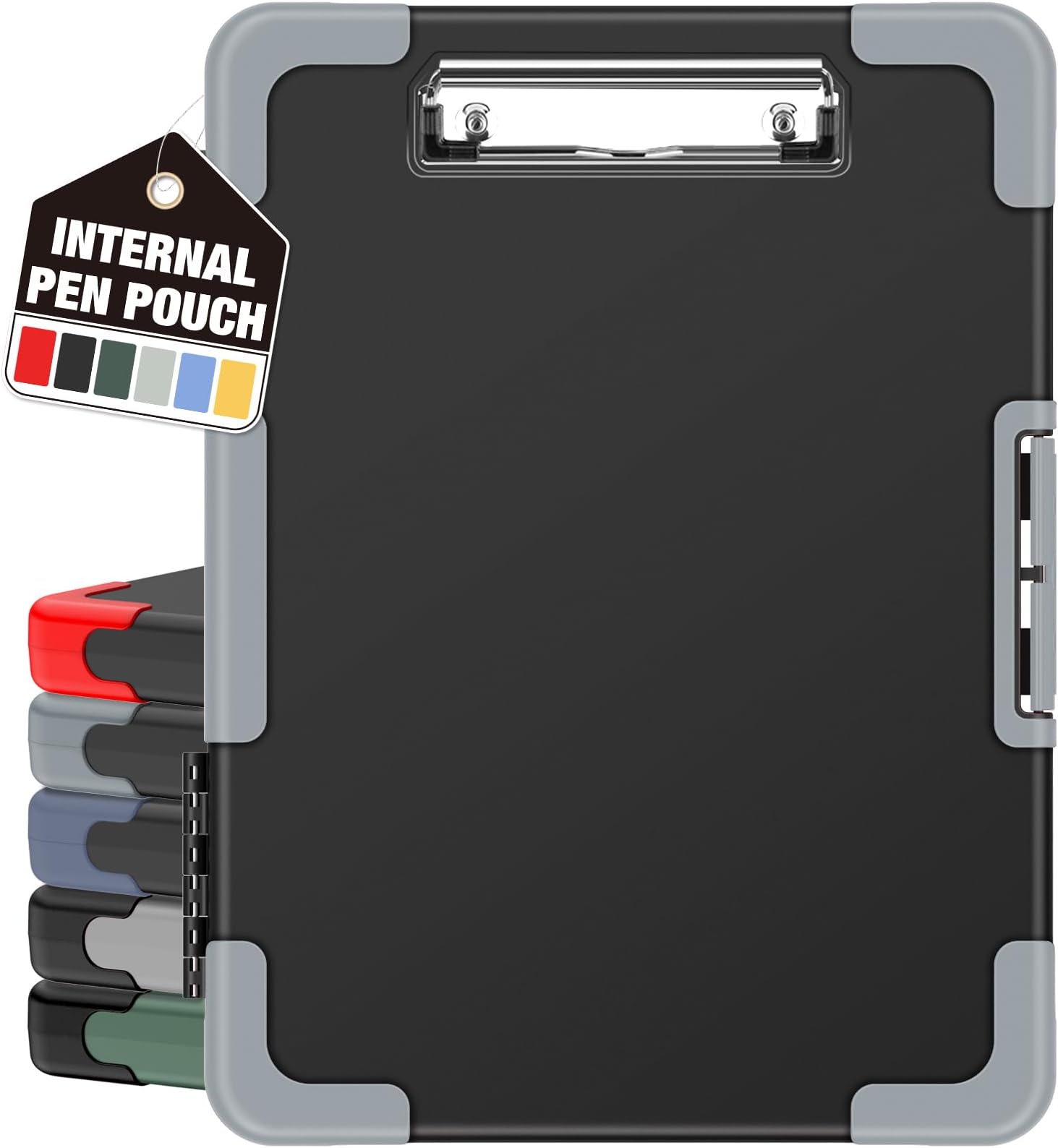 Sooez Toughest Clipboard with Storage, Internal Pen Pouch Included, Letter/ A4 Size, Shockproof Heavy Duty Plastic Clip Boards 8.5x11โ, High Capacity Clipboards Box Case for Contractor Trucker Driver
