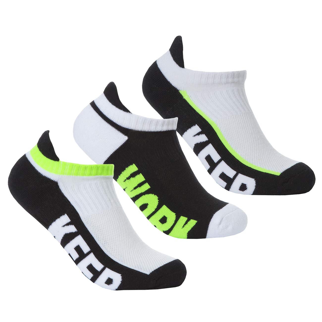 Ladies 3 pack of Low Cut Trainer Liners/Gym Socks (Green)