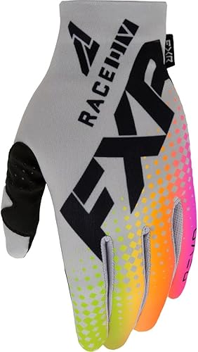 Miniatura 6 de FXR NegroBlanco Pro Fit Lite MX Guantes Durable Stretch Knit Slip On Ventilado