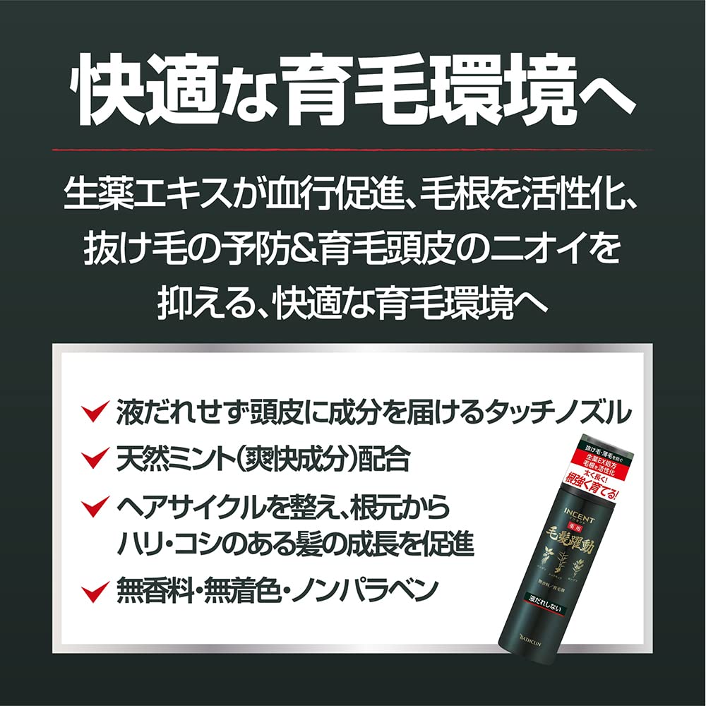 Amazon | インセント 薬用毛髪躍動育毛剤 185g 男性向け【医薬部外品 