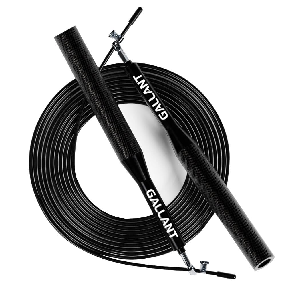 Gallant Skipping Rope - Speed Jump Skipping Ropes for Adults with Rapid Ball Bearing and Non Slip Handles - Adjustable Tangle Free Weighted Rope for Fitness Boxing Fat Burning Exercise and Workout