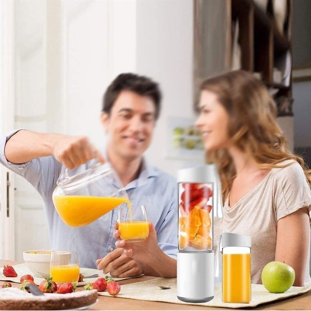 Przenośny blender do koktajli i smoothie, ładowany przez USB blender osobisty, miniaturowy ręczny blender do soków do podróży, sportu, kuchni (kolor: różowy) (różowy)