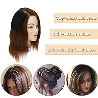 Vista 5 de Pieza de cabello humano Remy con clip, horquilla invisible para mujeres con cabello delgado, parche calvo de 6 pulgadas, cojín de cabello lacio real