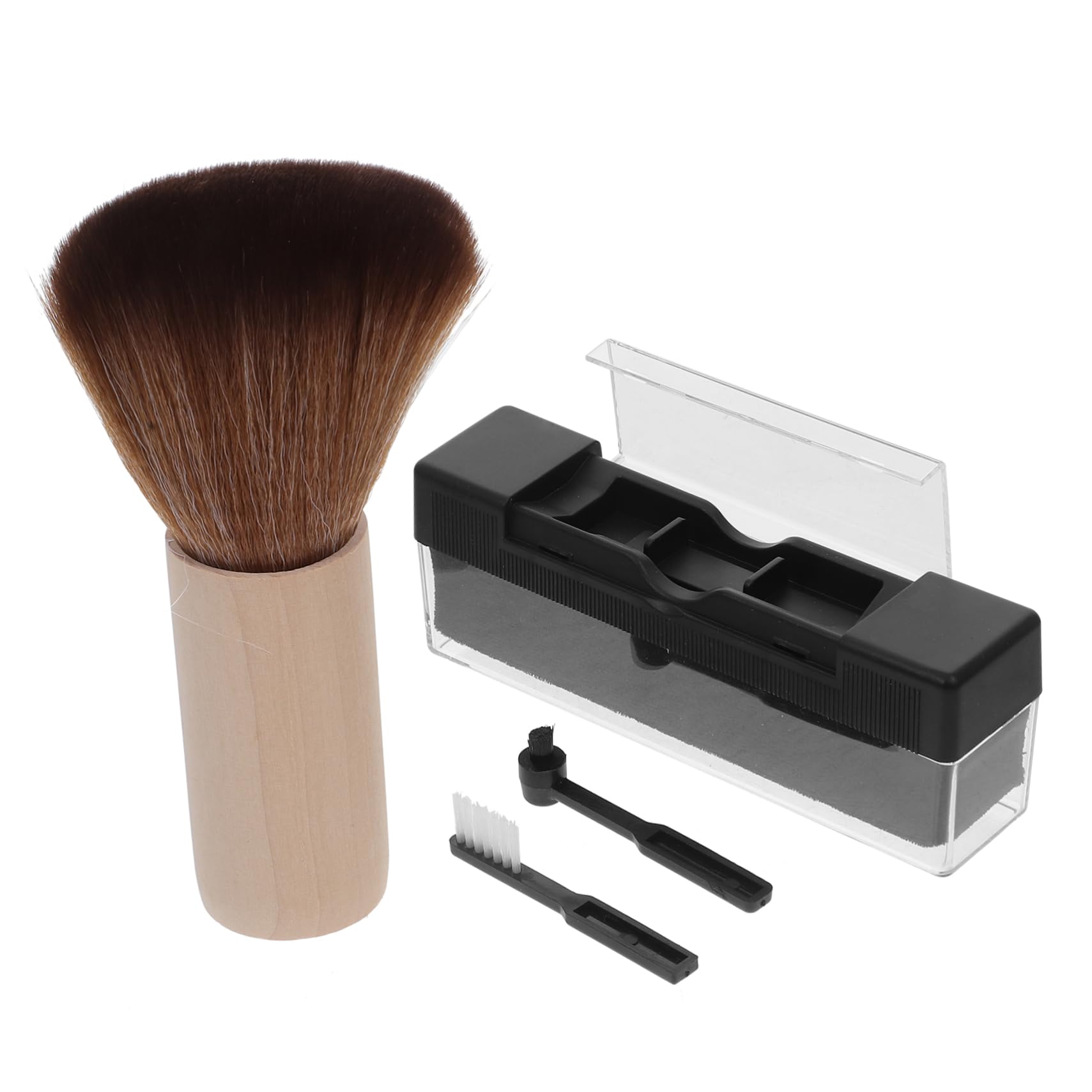 SEWACC 1set Vinyl Record Cleaner Kit Set with Elegant Wooden Handle Protective Bristles -Static Design for Efficient Record Cleaning and Enhanced Sound Quality