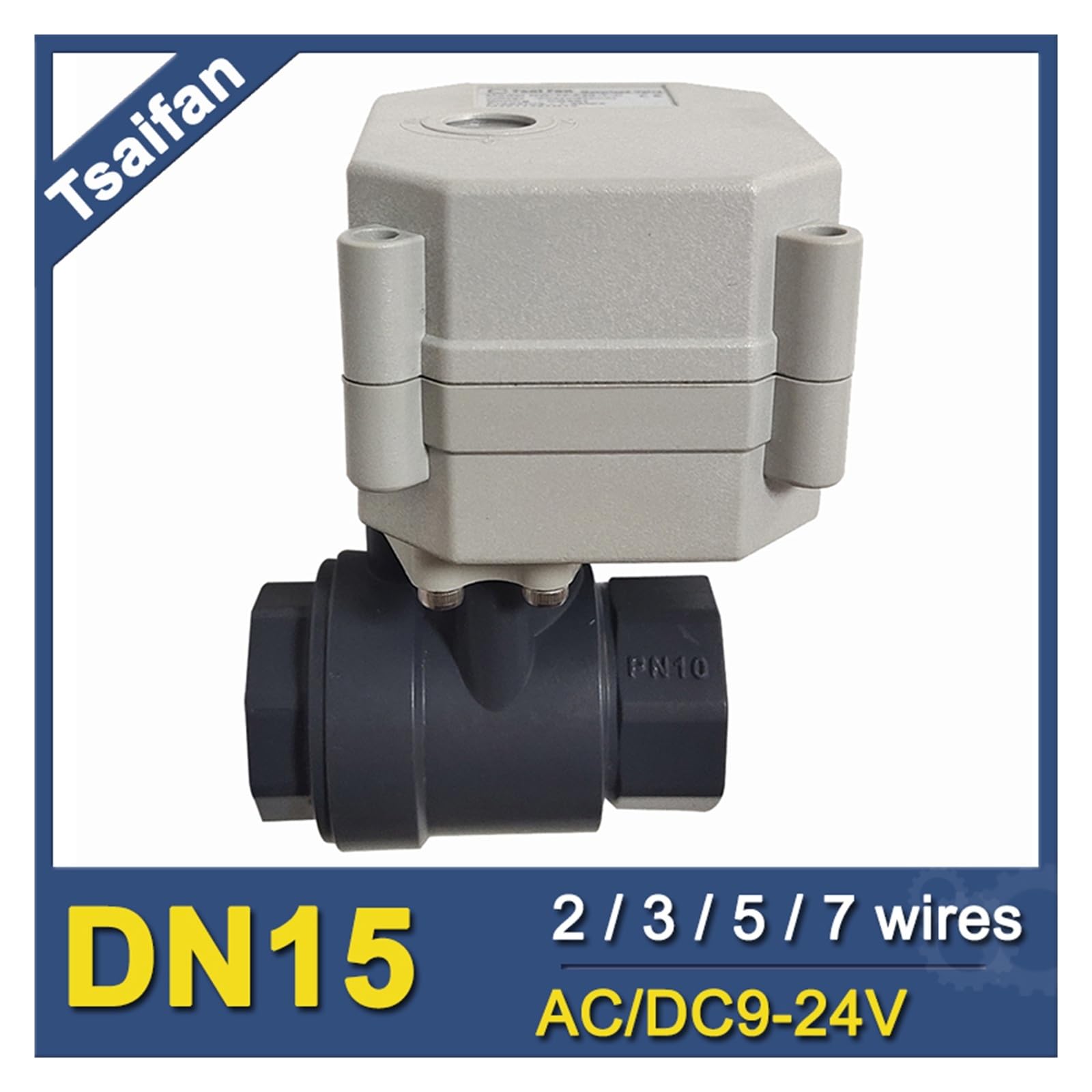 Valvola a sfera, Valvola A Sfera Motorizzata Elettrica DN15, 'acqua Azionata Da 1/2 Pollice CPVC, Ritorno Di Spegnimento A Controllo Del Motore Elettrico 9-24V(Manual,NPT_DC24V_CR201)