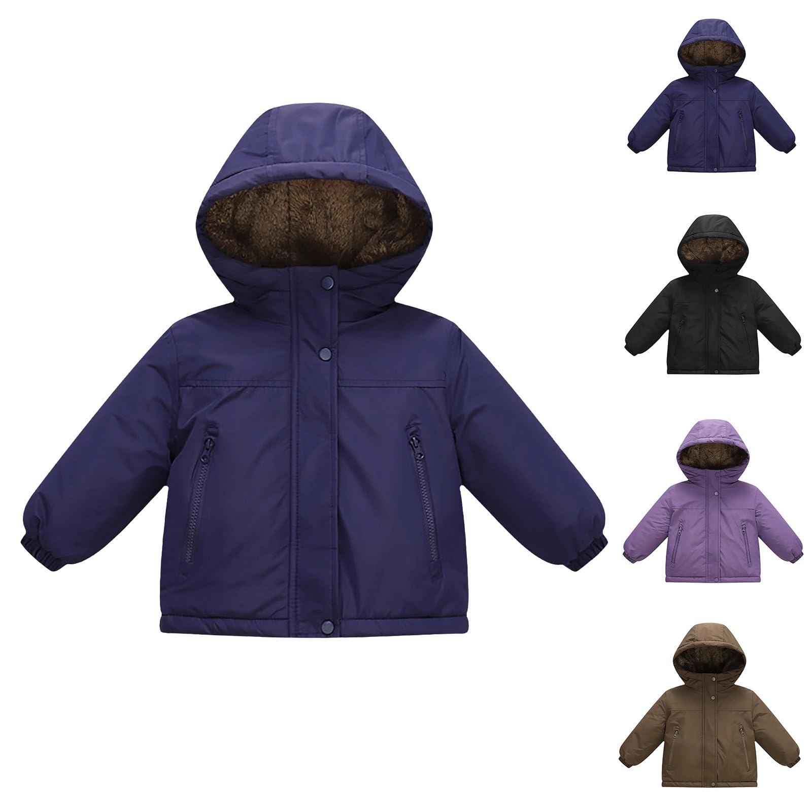 Chaqueta de invierno para niños, con forro polar, cálido, acolchado, casual, acolchado, grueso, cómodo, para exteriores