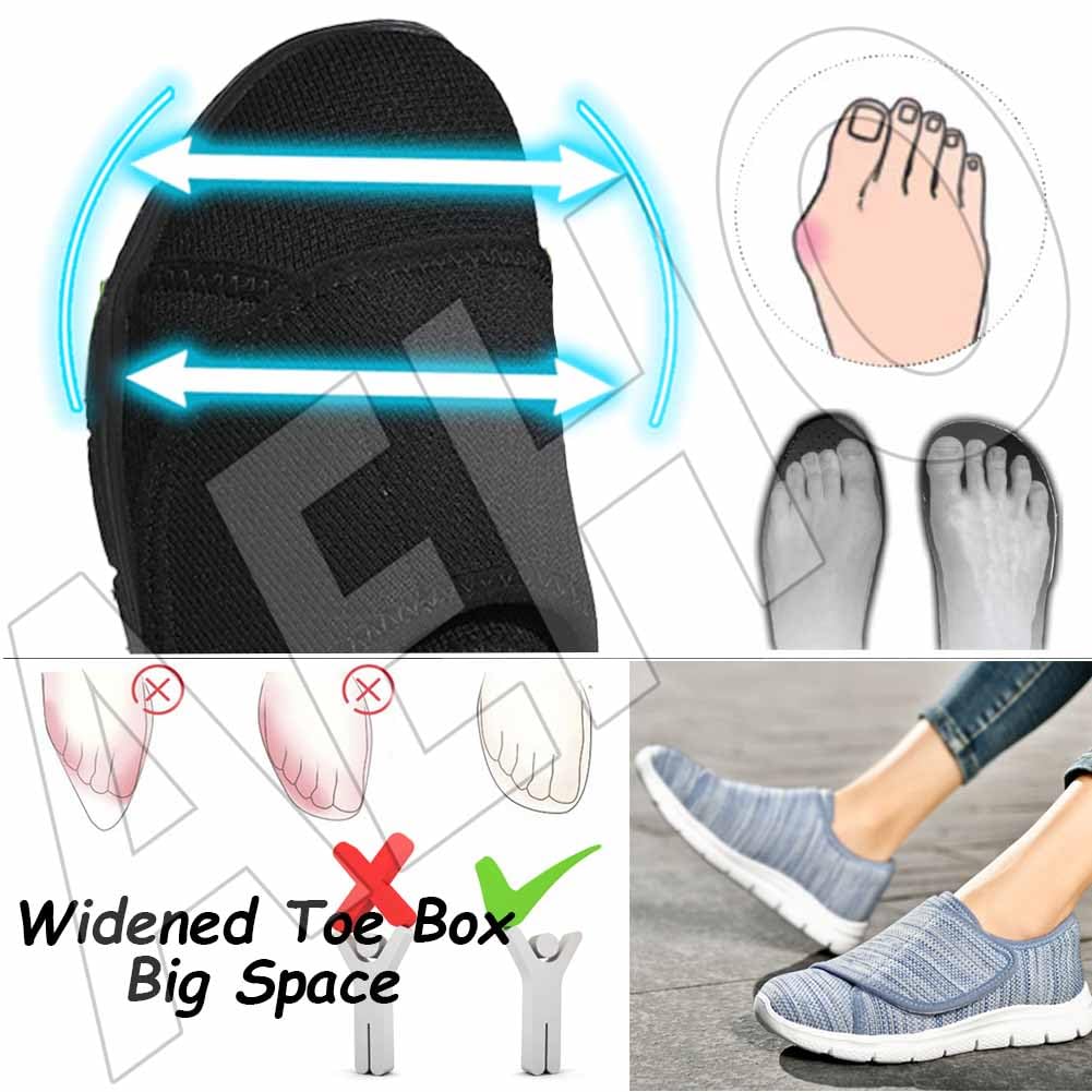 AEHO Gesundheitsschuhe Damen Orthopädische Schuhe Damen Schuhe Für Geschwollene Füße Atmungsaktiv Leicht Laufschuhe Orthopädische,Blau,40/250mm