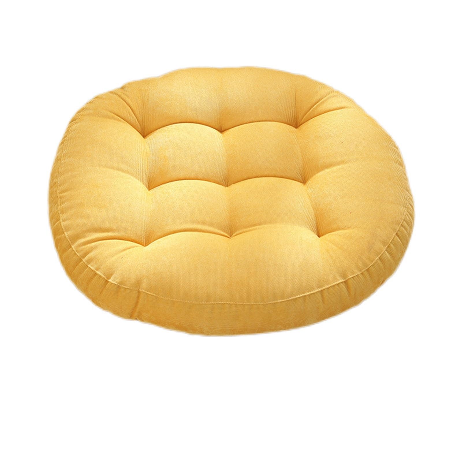 Coussin Chaise Extérieur Rond 55cm Gris Velours Côtelé pour Jardin et Tatami