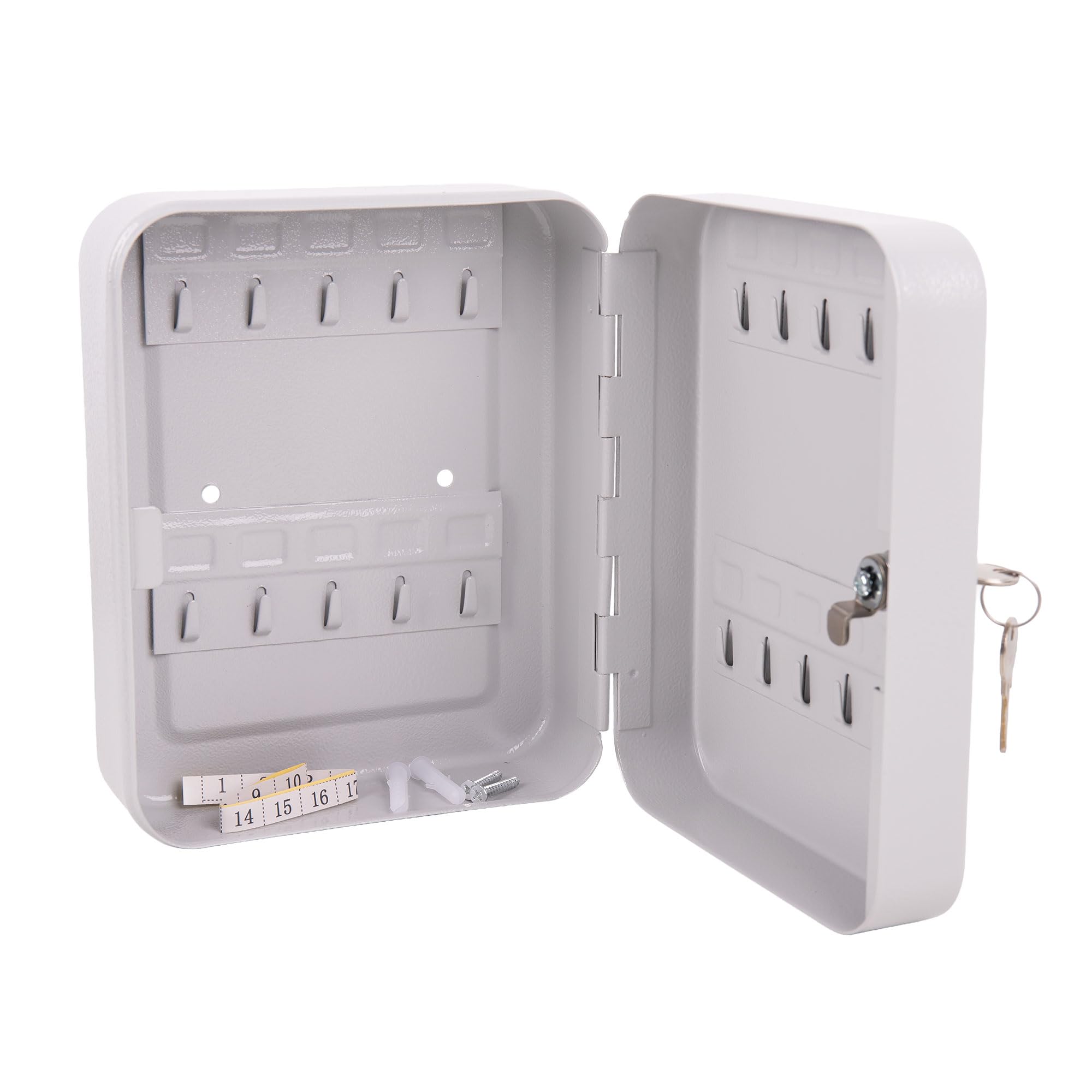 Cofan Armario para Llaves con Cerradura, Caja Fuerte de Seguridad de Acero, Incluye 2 Llaves y Kit de fijación, Instalación a la Pared, Adecuado para 20 Llaves