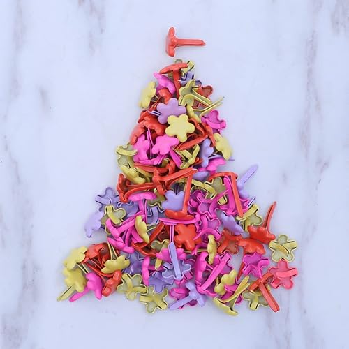 Miniatura 2 de Cabilock Manualidades 100 piezas de clavos de flores para manualidades de papel, bricolaje, mini sujetadores de papel, accesorios para álbumes de