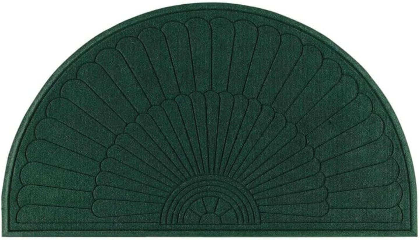 Alsaqer Door Mat/Bathroom Mat Half Oval Shape with Rubber Back Grip-50x80 cm (Asorted Colours)