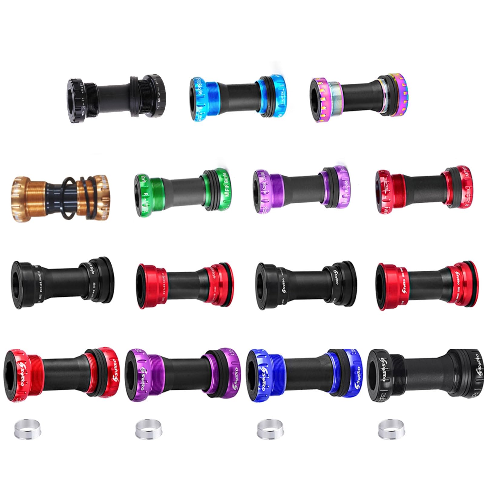 Roulement De Pédalier Scellé Pour Vélo Route – 24mm / 22mm, Billes Céramique Si3N4, Poids 94g, 4 Couleurs