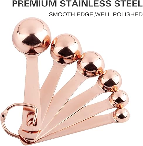 Miniatura 2 de Juego de cucharas medidoras de metal de acero inoxidable 188 resistentes para seco o líquido, cucharada medida para hornear, cabe en tarro de