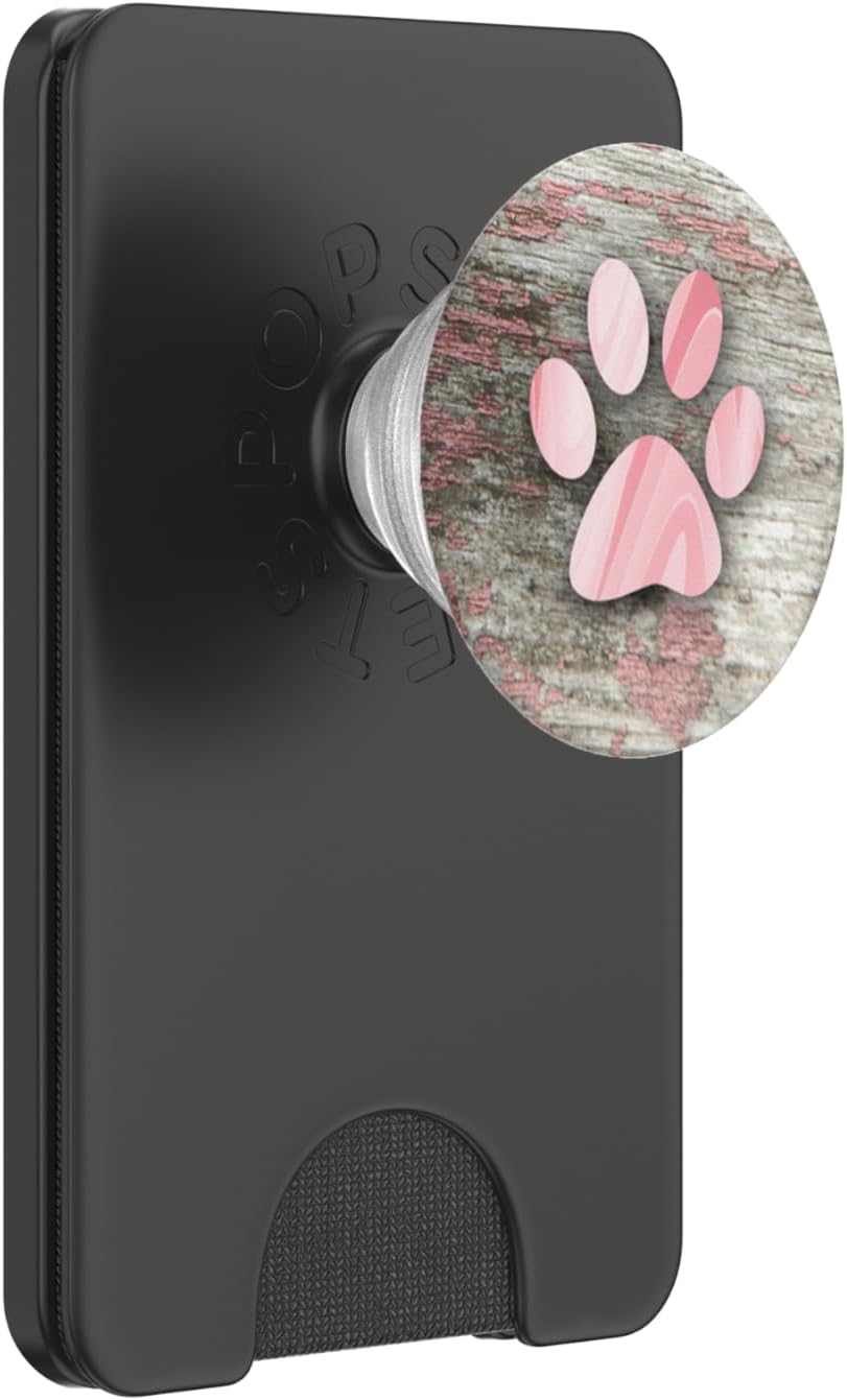 Cell Phone Holder Pop Out Knob Dog Paw Print Light Pink Cute PopSockets PopWallet for MagSafe