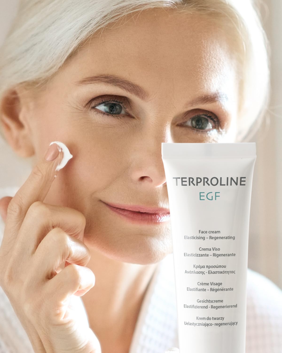 Synchroline - Terproline Egf Crema Viso Tonificante e Rigenerante 30 Ml Con Fattore Di Crescita Epidermico Acido Ialuronico e Centella Asiatica Post Trattamenti Estetici, Made In Italy