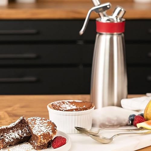 Miniatura 6 de iSi Gourmet Whip (1 cuarto de galón) - Batidor multifuncional de alimentos para aplicación en frío y calor, recipiente de crema de acero inoxidable