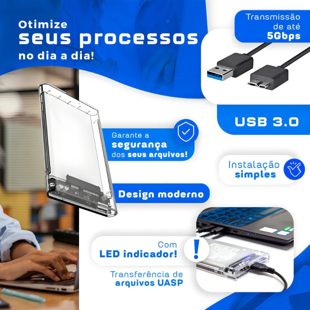 Case Externa para HD Transparente: Review Testado por 7 dias