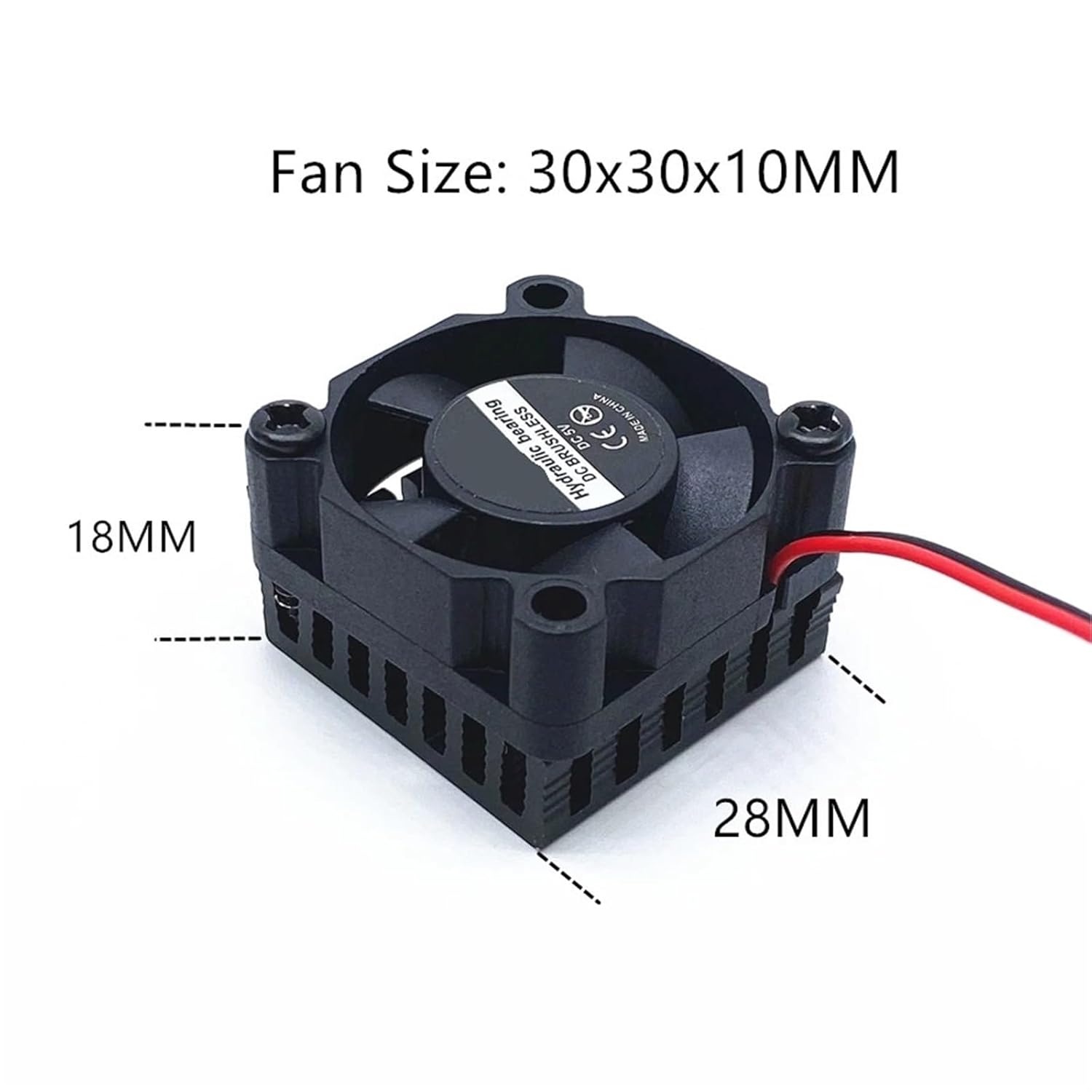 1pc 5V 12V 24V 3010 30mm 30x30x10mm Cooling Fan with Heat Sink BGA Fan Graphics Card 3D Printer Fan 2pin(Black,5V_NO RGB)