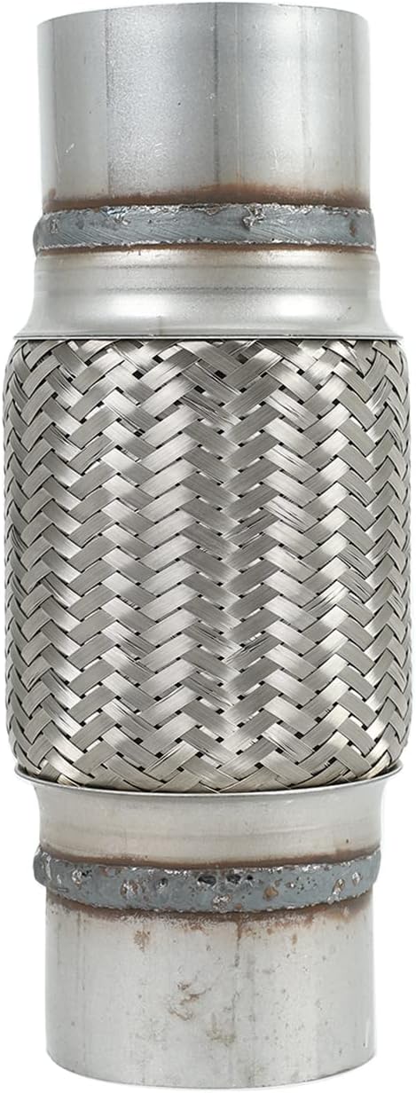 LucaSng 2PCS Exhaust Flex Pipe Stainless Steel Double Braid 3" x 6" w/Ends 10" Long Heavy Duty