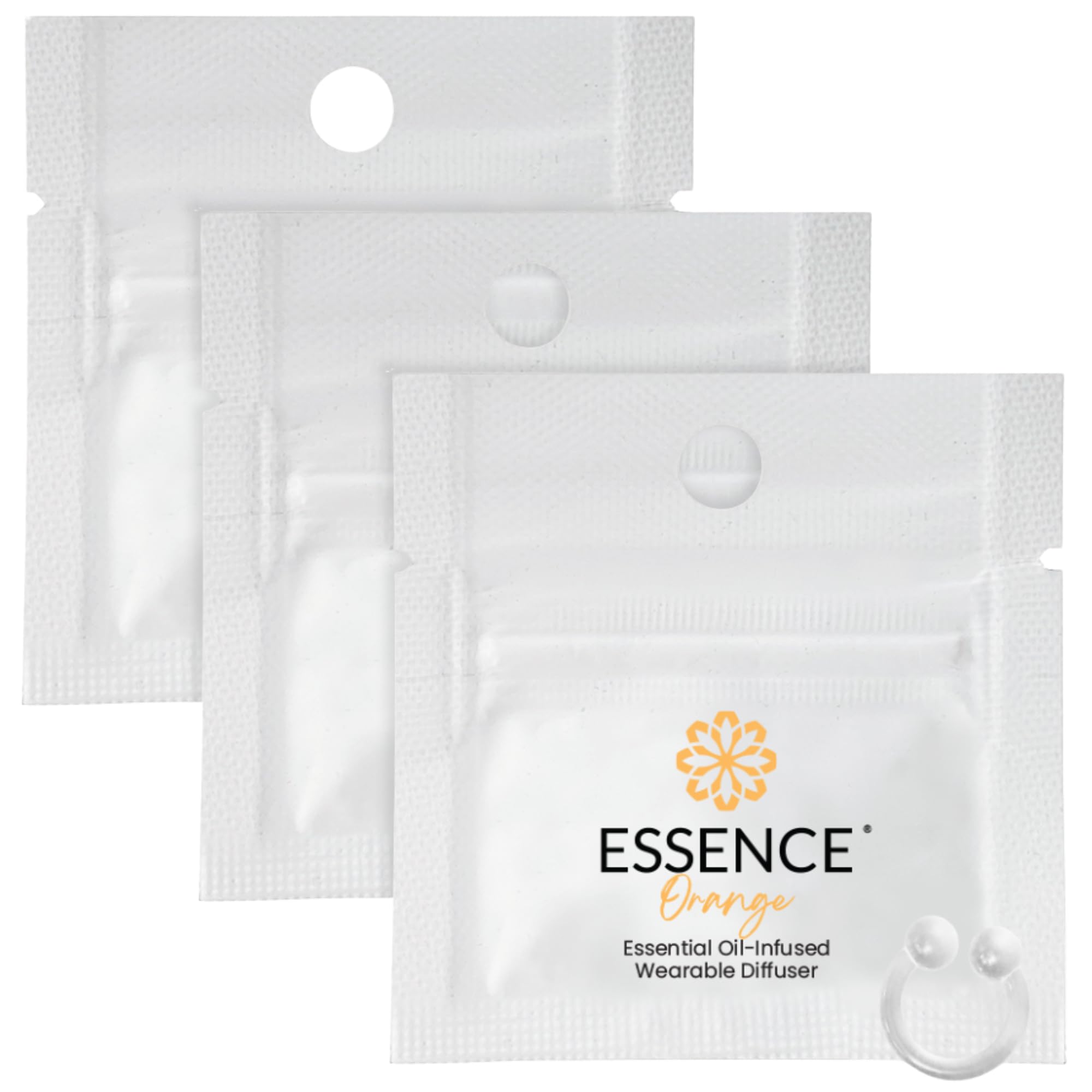 Essence Wearable Aromatherapy Nasal Diffuser – Orange Essential Oil Nose Ring Silicone Inhaler for Stress & Mood Support - Made in USA & Travel-Friendly (3 Pack)