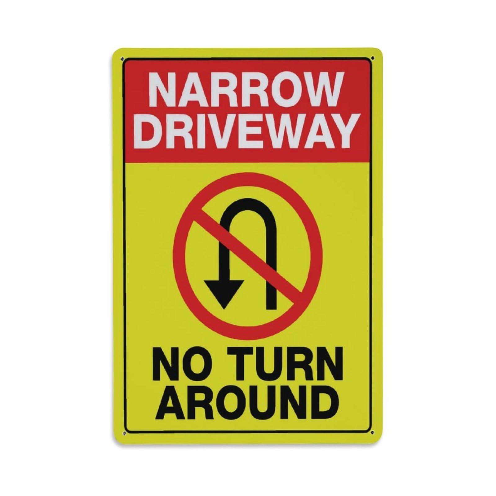 Ldfuieksufg Style Narrow Driveway No Turn Around Warning Sign Vintage Aluminium Metal Sign, Retro Wall Decor For Home, Bar, Garage & Farmhouse 30X20cm