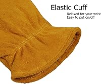 Vista 5 de OZERO 2 pares de guantes de trabajo de cuero de invierno para clima frío al aire libre: guantes cálidos con aislamiento térmico para hombres y Oro