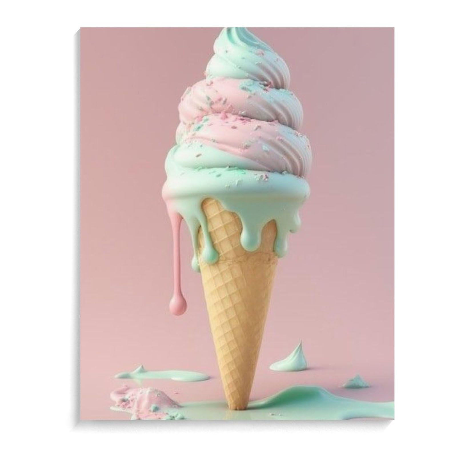 Amazon | アイスクリームコーン 数字キットによる絵画 数字油絵