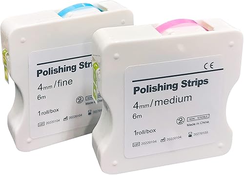 Tiras de pulido dental, 2 unidades, lijado de superficie de resina interdental de dientes de 0.157 pulgadas, blanqueamiento dental para cuidado
