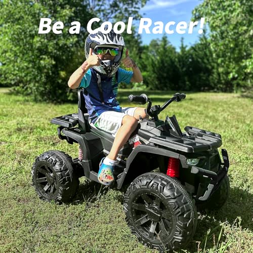 Hikiddo Kids Atv 4 Wheeler, 24V 4Wd Electric Atv Ride On Toy For Big Kid W/ 2-Seater thumb #1