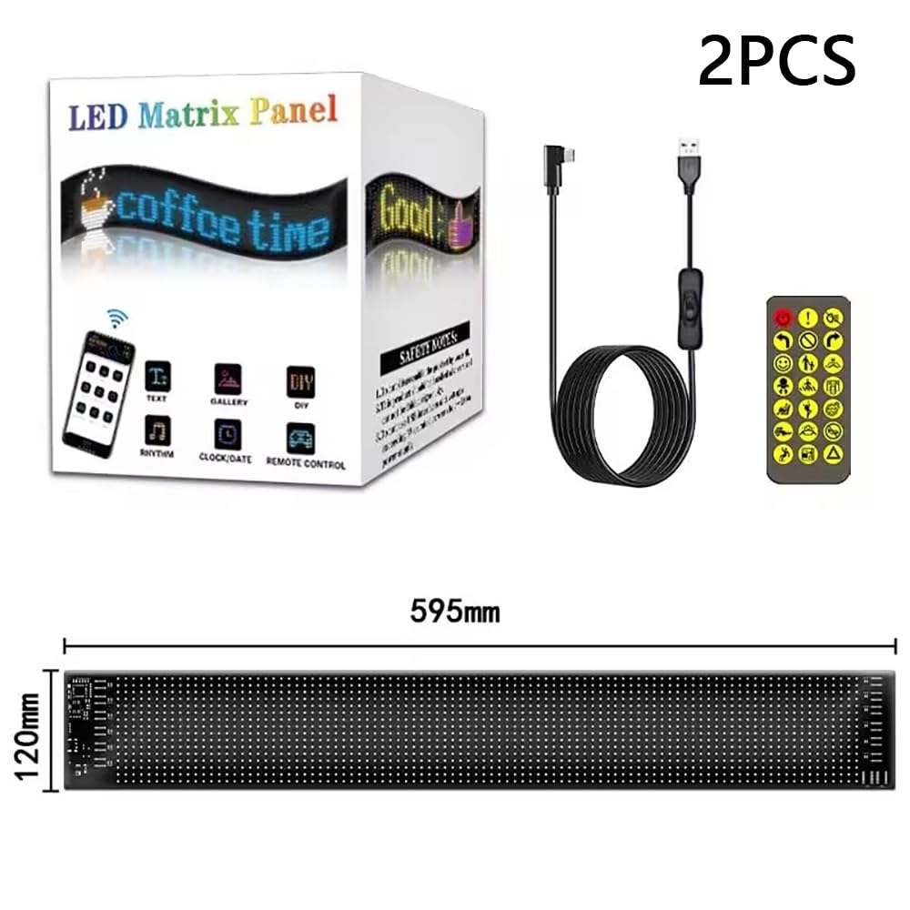NEWFUN Occhi led per camion, insegna luminosa programmabile, Display LED Programmabile auto con controllo APP e telecomando