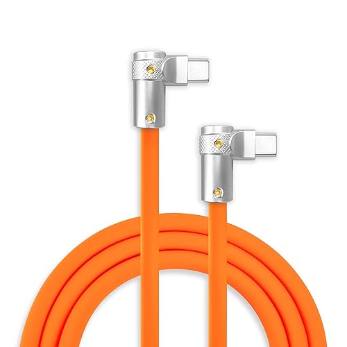 Vista 36 de chubbycable FlexElbow - Cable de carga rápida de 90 grados y 240 W, cable USB C en ángulo recto, cable de carga de silicona compatible con iPhone