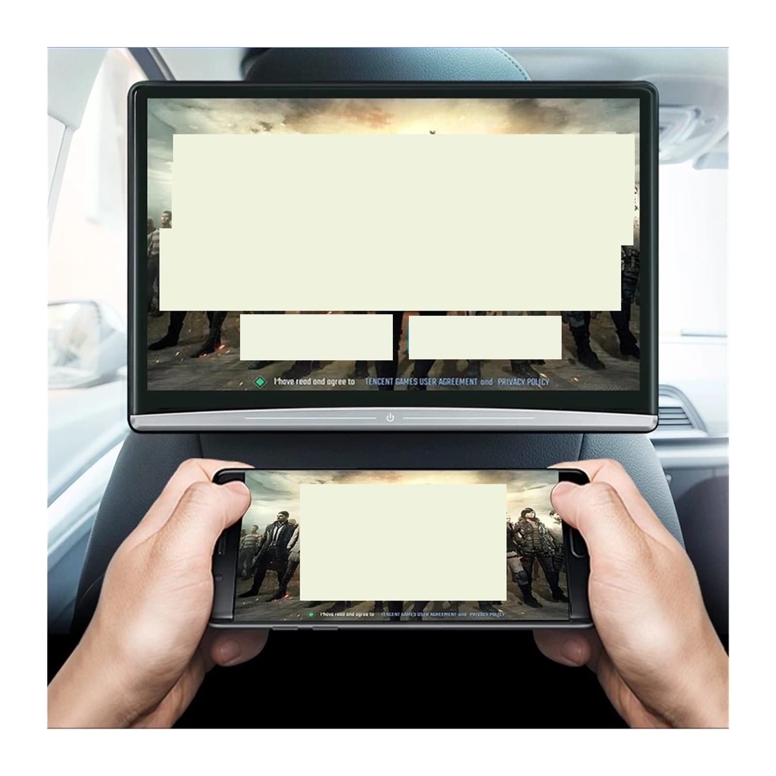 Reproductor de reposacabezas de Coche Monitor de reposacabezas Coche 13,3 Pulgadas Descarga aplicación vídeo 4K 1080P HD WiFi/HDMI/USB/TF/BT RAM 2GB + 16GB Mirroring/Miracast(1PC Monitor)