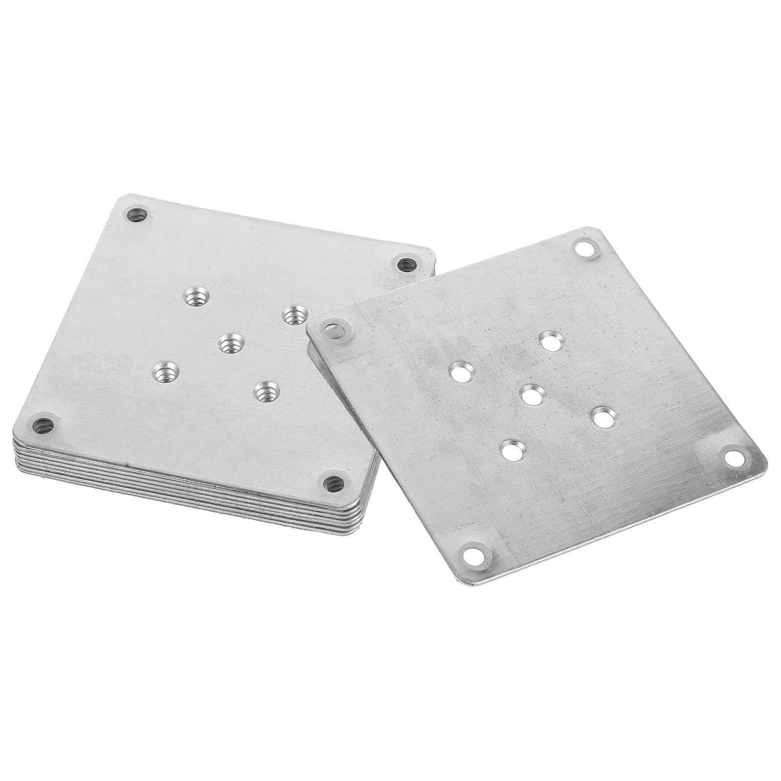 Fixation de meuble stable et facile lot de 8 plaques en zinc argenté 5 trous