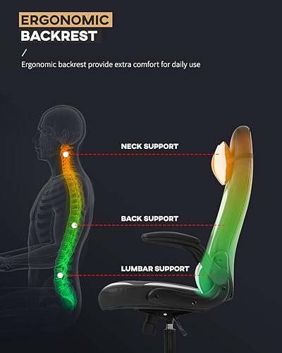 Miniatura 20 de Silla ergonómica para juegos de PC, silla de oficina para computadora con reposabrazos, reposacabezas y soporte lumbar, respaldo alto, silla