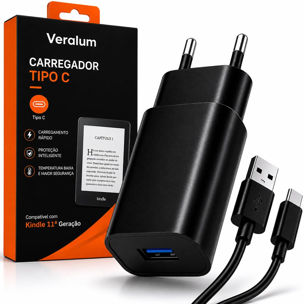 Carregador para Kindle 11ª Geração USB-C com Cabo Tipo C | | Fonte Carregamento Rápido